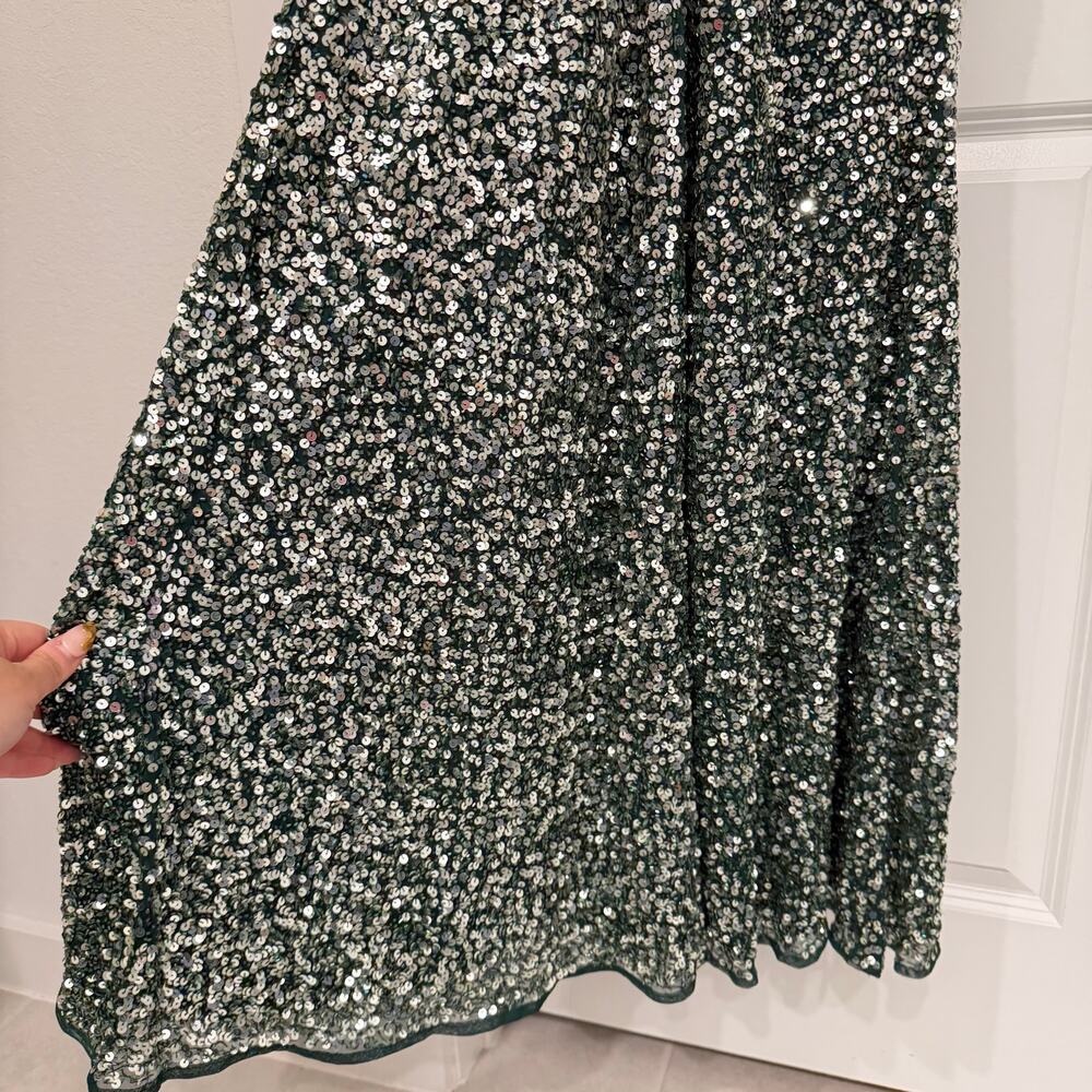 NEW Mac Duggal 5489 Sequin V-Neck Sheath Gown in Forest Green Size 6 - Picture 13 of 13